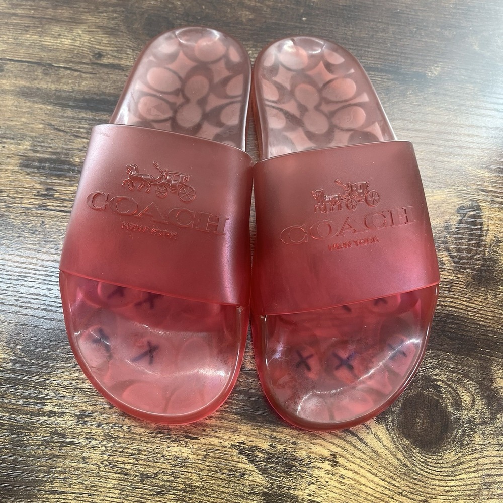 Coach Women's Size 6B Ulyssa Jelly Pool Slides Sandals Ombré Resortwear